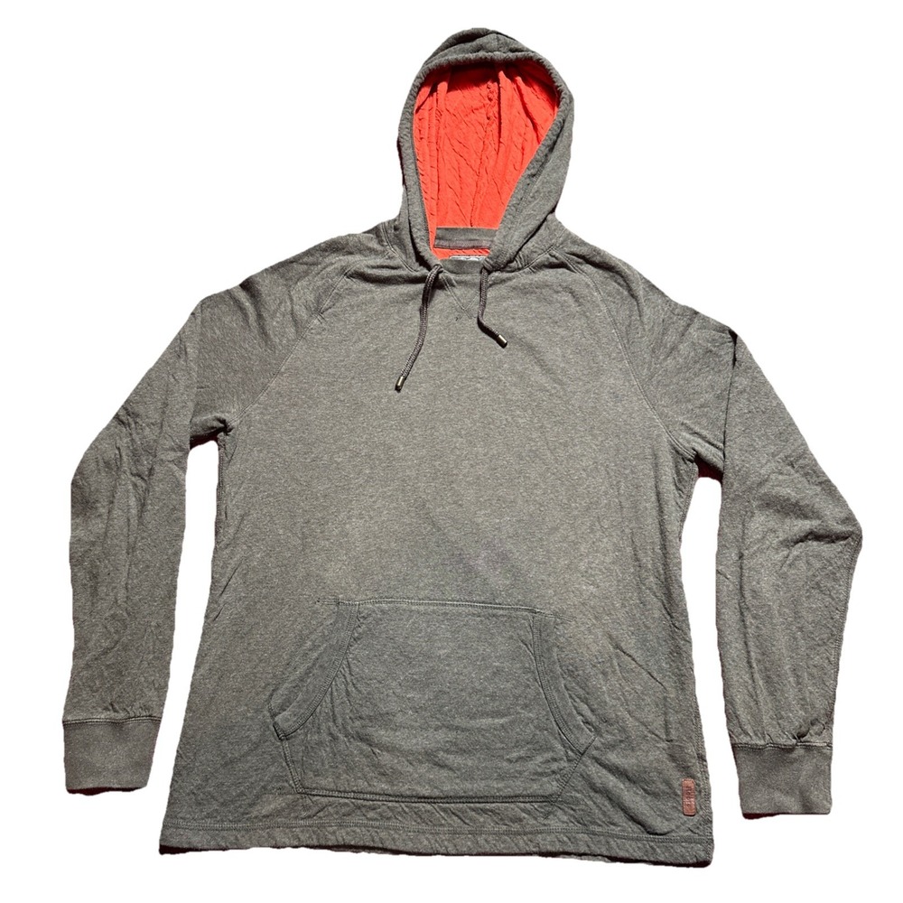 Roots Canada Hoodie Mens L Green & Orange Pullover Lightweight Sweatshirt